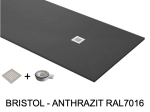 Receveur de douche, sur mesure : Largeur 100 à 210 cm x l. 70 à 110 cm. Bac à douche en résine Akrytan® anti glissant, finition ardoise, 10 couleurs, Livraison offerte et rapide