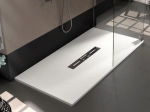 Receveur douche évacuation centrale, Largeur 100 à 200 x l. 70 à 100 cm, Résine anti glissant pleine masse, Couleurs, fabrication sur mesure, LIVRAISON OFFERTE
