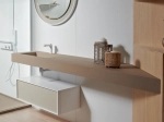 Plan vasque lavabo sur mesure : L 50 à 400 x P 30 à 65 cm, finition lisse mate, 10 couleurs au choix, Anti bactérien, résine Akrytan® teinté dans la masse, Livraison Offerte.