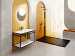 Receveur de douche caniveau Extra plat, Largeur 100 à 220 cm x 65 à 100 cm, dix couleurs aux choix, Résine anti glissant PN22, finition ardoise, LIVRAISON OFFERTE et rapide
