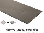 Receveur de douche, sur mesure : Largeur 100 à 210 cm x l. 70 à 110 cm. Bac à douche en résine Akrytan® anti glissant, finition ardoise, 10 couleurs, Livraison offerte et rapide