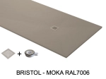 Receveur de douche, sur mesure : Largeur 100 à 210 cm x l. 70 à 110 cm. Bac à douche en résine Akrytan® anti glissant, finition ardoise, 10 couleurs, Livraison offerte et rapide