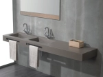 Plan vasque lavabo sur mesure : L 50 à 400 x P 30 à 65 cm, finition lisse mate, 10 couleurs au choix, Anti bactérien, résine Akrytan® teinté dans la masse, Livraison Offerte.