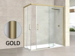 Paroi de douche double coulissantes en angle, L. 70 à 150 cm x l. 70 à 80 cm retour latéral , Finition Chrome, Noir, blanc et Or, verre de sécurité, LIVRAISON OFFERTE