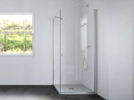 Paroi de douche fixe, avec porte en angle, LIVRAISON RAPIDE, Largeur 67 à 103 cm, Retour de 70 à 100 cm, Hauteur 195 cm, traitement anti calcaire, Garantie 5 ans, Livraison offerte