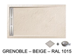 Receveur de douche caniveau, LIVRAISON RAPIDE EN 7-8 JOURS -  Extra plat, Largeur 100 à 200 cm x 70 à 90 cm, couleurs aux choix, Résine anti glissant PN24, finition ardoise