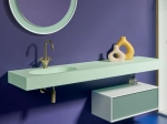 Plan vasque lavabo sur mesure : L 50 à 400 x P 30 à 65 cm, finition lisse mate, 10 couleurs au choix, Anti bactérien, résine Akrytan® teinté dans la masse, Livraison Offerte.