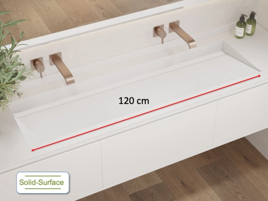 Vaskeskab, håndvask 120 cm, solid surface london xl 120-sf solid