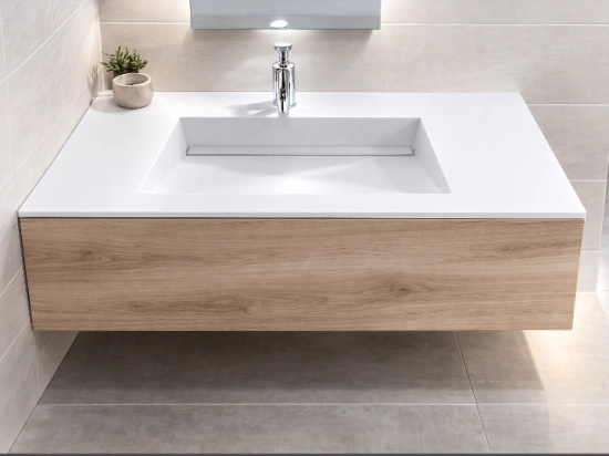 Underlimet håndvask, designhåndvask med afløb, resin london 50 sf