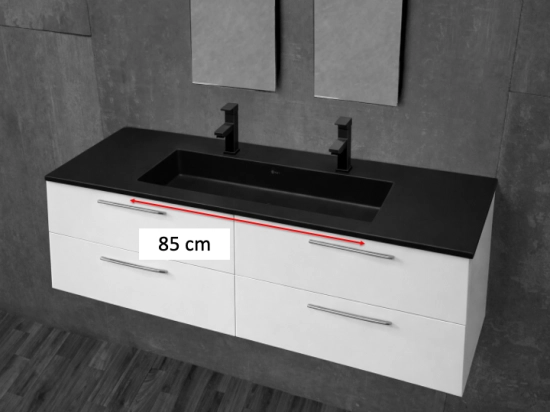 Onderkast, wastafel 85 cm, op maat gemaakt, leeds 85-sf hars