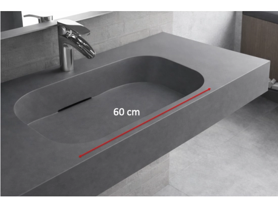 Designwastafel wandhangend 60 cm in de kleuren glasgow 60 cf