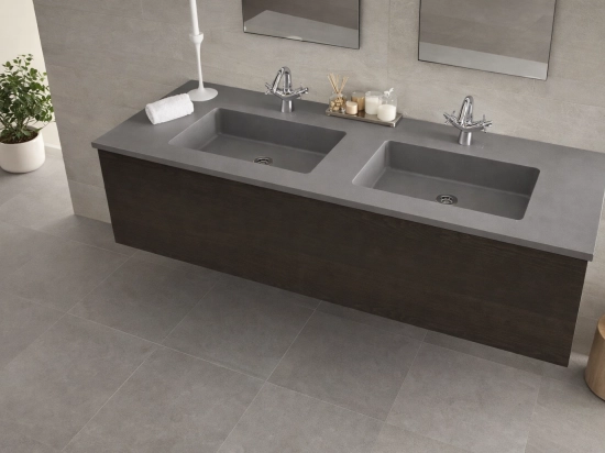 Dobbelt håndvask, farvet resin leeds 50 sf double
