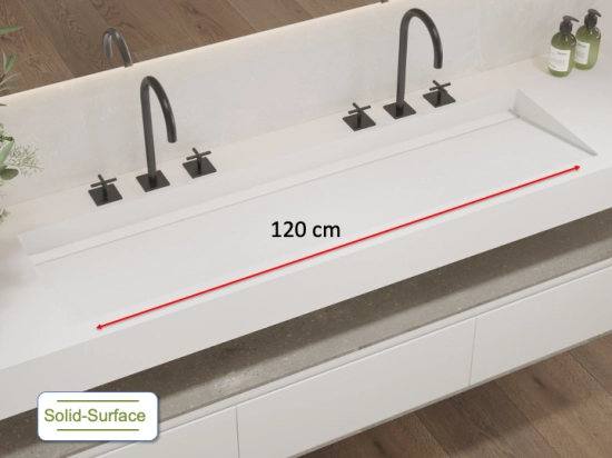 Væghængt håndvask, 120 cm afløb london 120 cf solid