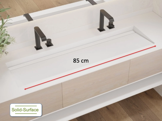 Vaskeskab, håndvask 85 cm, solid-overflade london xl 85-sf solid