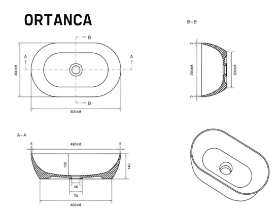 Vasque ORTANCA 50 cm en céramique sauge mat. Lavabo ovale design à poser avec technologies UP-SLIM et UP-CLEAN. Garantie 10 ans. Livraison gratuite.