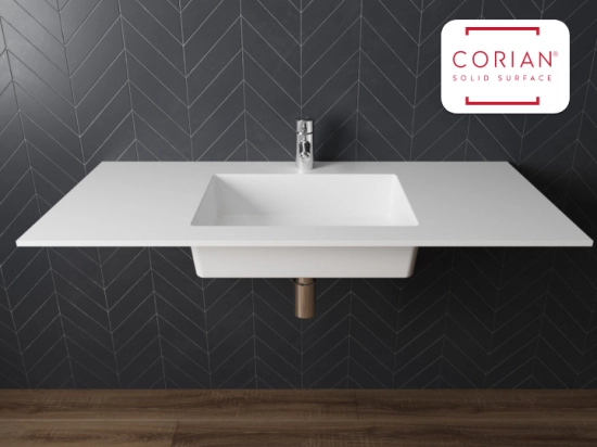 Plan vasque encastrable en corian® arctic white - paris