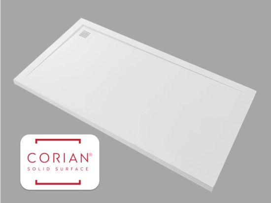 Receveur de douche en corian® avec évacuation d'angle - sequia