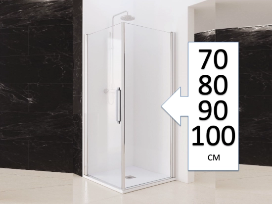 Miribel shower door with fixed corner return