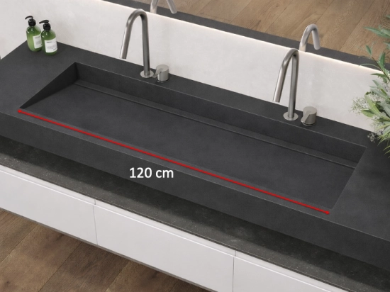 Håndvaskbordplade, 120 cm afløbsbakke, væghængt, farver london xl 120 cf