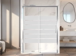 Porte de douche coulissante, Chrome verre opaque - NANTES