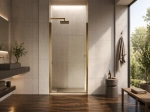 Porte de douche battante, finition or - LYON