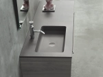 Plan vasque lavabo sur mesure : L 50 à 201 x P 30 à 51 cm, finition lisse mate, 10 couleurs au choix, Anti bactérien, résine Akrytan® teinté dans la masse, Livraison Offerte.
