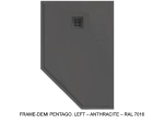 Receveur de douche pentagonal avec seuil anti-débordement sur l'extérieur – DEMI FRAME