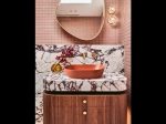 Vasque MADEN 50 cm en céramique rouge fer mat. Lavabo ovale design à poser avec technologies UP-SLIM et UP-CLEAN. Garantie 10 ans. Livraison gratuite.