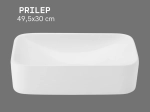 Vasque PRILEP 49,5 cm pour plan de travail étroit. Lavabo compact en céramique blanc brillant avec technologies UP-SLIM et UP-CLEAN. Livraison gratuite.