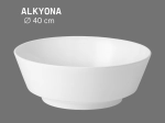 Vasque ALKYONA ronde 40 cm en céramique blanc brillant. Design moderne à poser, parois fines UP-SLIM, sans trop-plein. Garantie 10 ans. Livraison gratuite.