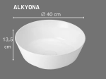 Vasque ALKYONA ronde 40 cm en céramique blanc brillant. Design moderne à poser, parois fines UP-SLIM, sans trop-plein. Garantie 10 ans. Livraison gratuite.