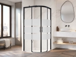 Paroi douche quart de rond, sur mesure, noir, verre opaque