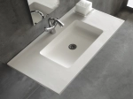 Plan vasque lavabo sur mesure : L 60 à 201 x P 40 à 51 cm, finition lisse mate, 10 couleurs au choix, Anti bactérien, résine Akrytan® teinté dans la masse, Livraison Offerte.