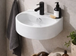 Lave-mains KALLITHEA 40 cm blanc brillant. Mural ou à poser, ovale avec trop-plein. Idéal WC et petites salles de bain. Garantie 10 ans. Livraison gratuite.