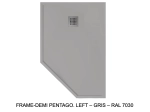 Receveur de douche pentagonal avec seuil anti-débordement sur l'extérieur – DEMI FRAME