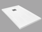 Bac de douche, extra plat, avec rainures pour un espace de séchage, L. 100 à 210 cm x l. 70 à 100 cm Résine anti glissant, finition misse, 10 couleurs, Livraison offerte