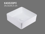 Vasque KASSIOPI 34,5 cm en céramique blanc brillant. Lavabo rectangulaire design à poser avec technologies UP-SLIM et UP-CLEAN. Livraison gratuite.