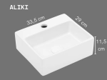 Lave-mains ALIKI 33,5 cm blanc brillant. Rectangulaire, mural ou à poser, sans trop-plein. Céramique UP-CLEAN. Garantie 10 ans. Livraison gratuite.