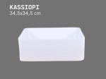 Vasque KASSIOPI 34,5 cm en céramique blanc brillant. Lavabo rectangulaire design à poser avec technologies UP-SLIM et UP-CLEAN. Livraison gratuite.
