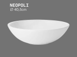 Vasque NEOPOLI ronde 40,5 cm en céramique blanc brillant. À poser, sans trou robinetterie ni trop-plein. Design classique, garantie 10 ans. Livraison gratuite.