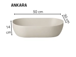 Vasque ANKARA 50 cm en céramique beige mat. Lavabo ovale design à poser avec technologies UP-SLIM et UP-CLEAN. Garantie 10 ans. Livraison gratuite.