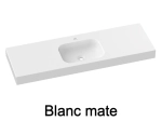 Plan vasque lavabo, sur mesure, Largeur 60 à 200 cm x Profondeur 46 à 80 cm, résine composite de haute qualité, Finition lisse blanc BRILLANT laqué, Livraison Offerte.