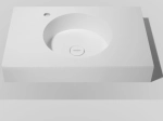 Plan vasque lavabo circulaire ⦰ 35 cm sur mesure Largeur 50 à 201 x P 40 à 51 cm Finition lisse 10 couleurs au choix, Anti bactérien Résine Akrytan® dans la masse Livraison Offerte.