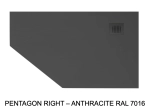 Pentagonal shower tray with corner drain - PENTAGON