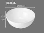 Vasque KAMARA ronde 33 cm en céramique blanc brillant. Mini lavabo design avec parois fines UP-SLIM. À poser, sans trop-plein. Livraison gratuite.
