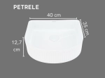 Vasque PETRELE 40 cm blanc brillant. Lavabo compact semi-circulaire design idéal petits espaces. Céramique haut de gamme. Livraison gratuite.