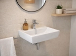 Lave-mains AMPHICLEE 44,5 cm blanc brillant. Rectangulaire, mural ou à poser avec trop-plein. Idéal écoles et bureaux. Garantie 10 ans. Livraison gratuite.