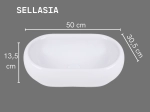 Vasque SELLASIA ovale 50 cm en céramique blanc brillant. Lavabo à poser design, sans trop-plein. Entretien facile UP-CLEAN. Garantie 10 ans.  Livraison gratuite.