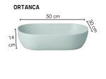 Vasque ORTANCA 50 cm en céramique sauge mat. Lavabo ovale design à poser avec technologies UP-SLIM et UP-CLEAN. Garantie 10 ans. Livraison gratuite.