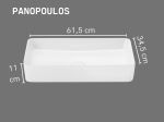 Vasque PANOPOULOS rectangulaire 61,5 cm en céramique blanc mat. Lavabo design à poser avec technologies UP-SLIM et UP-CLEAN. Livraison gratuite.